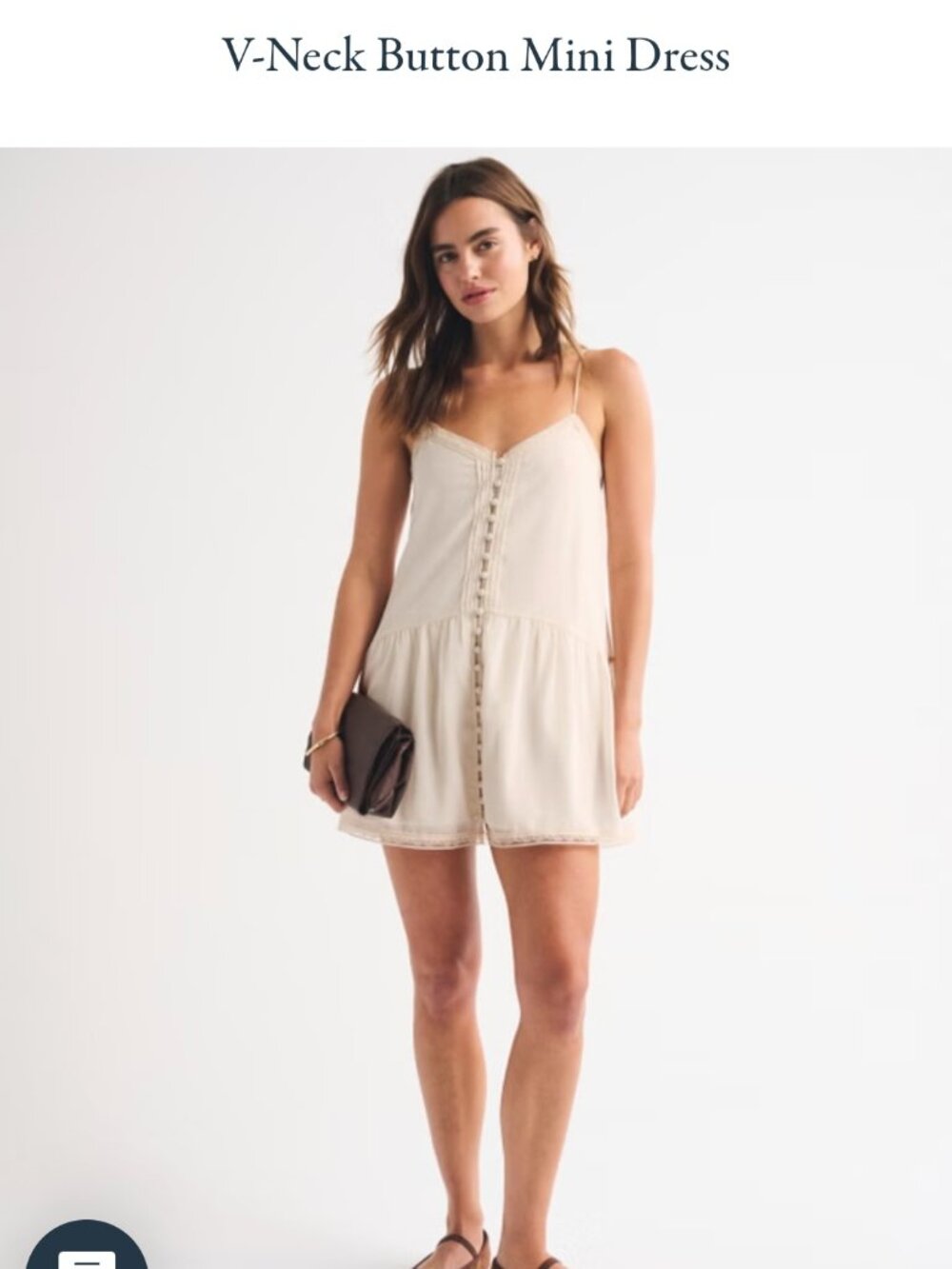 Abercrombie V-Neck Button Mini Dress Size Med Tall
